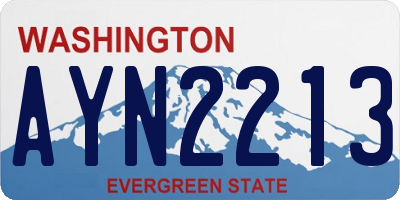 WA license plate AYN2213