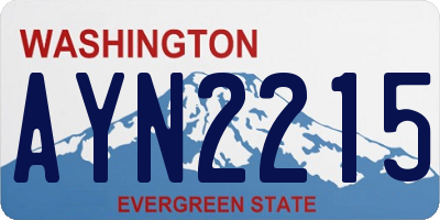 WA license plate AYN2215