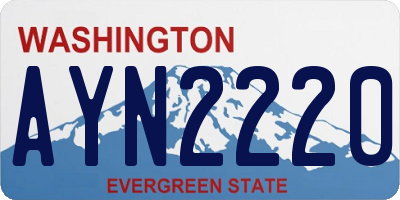 WA license plate AYN2220