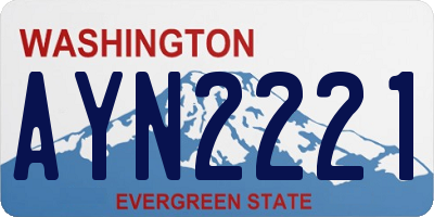 WA license plate AYN2221