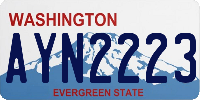 WA license plate AYN2223