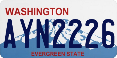 WA license plate AYN2226