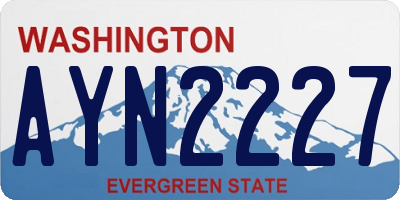 WA license plate AYN2227