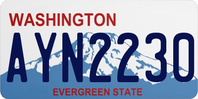 WA license plate AYN2230
