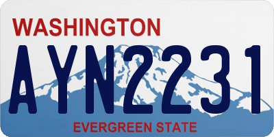 WA license plate AYN2231