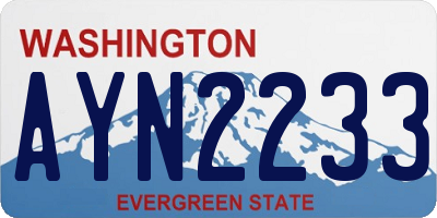 WA license plate AYN2233