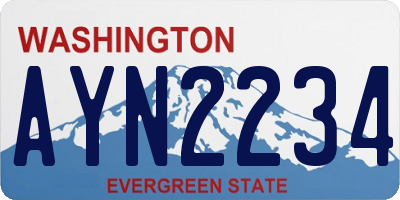 WA license plate AYN2234