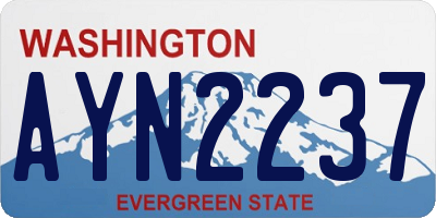 WA license plate AYN2237