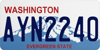 WA license plate AYN2240