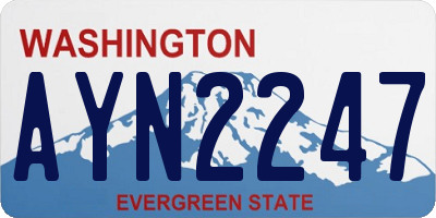 WA license plate AYN2247