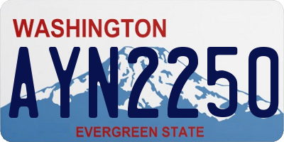 WA license plate AYN2250