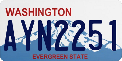 WA license plate AYN2251