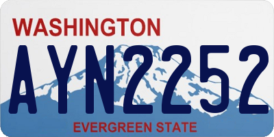 WA license plate AYN2252