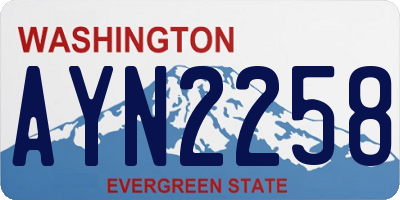 WA license plate AYN2258