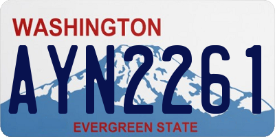 WA license plate AYN2261