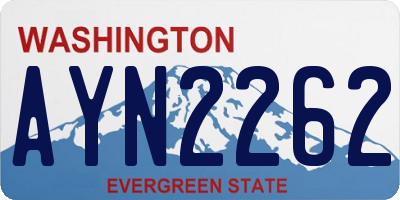 WA license plate AYN2262