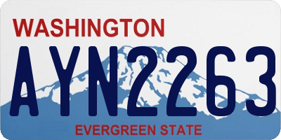 WA license plate AYN2263