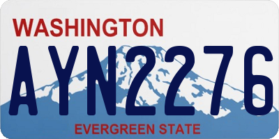 WA license plate AYN2276