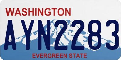 WA license plate AYN2283