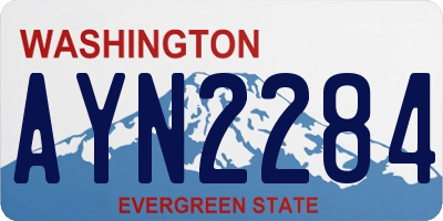 WA license plate AYN2284