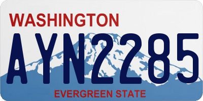 WA license plate AYN2285