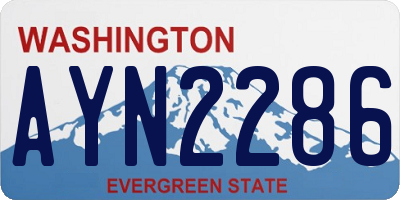 WA license plate AYN2286
