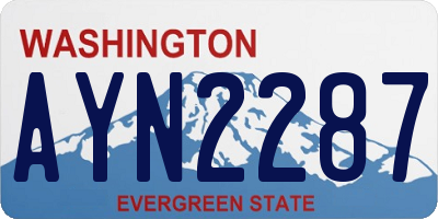 WA license plate AYN2287