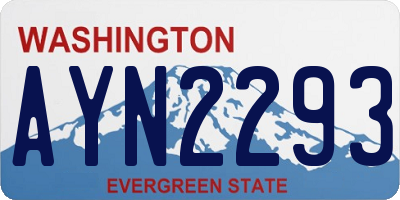 WA license plate AYN2293