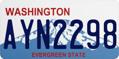 WA license plate AYN2298