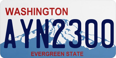 WA license plate AYN2300