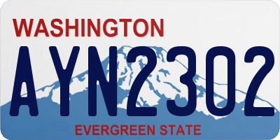 WA license plate AYN2302