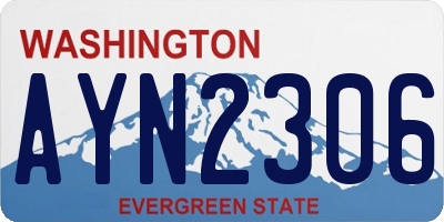 WA license plate AYN2306