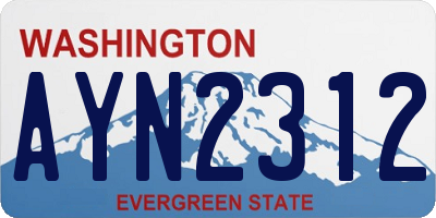 WA license plate AYN2312