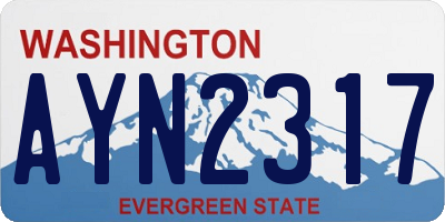 WA license plate AYN2317