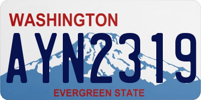 WA license plate AYN2319