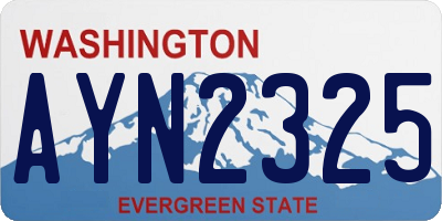 WA license plate AYN2325
