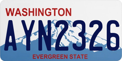 WA license plate AYN2326