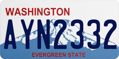 WA license plate AYN2332