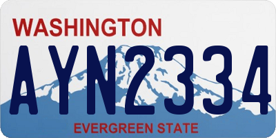 WA license plate AYN2334