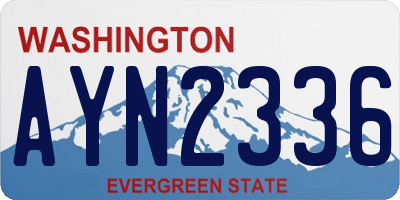 WA license plate AYN2336