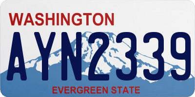 WA license plate AYN2339
