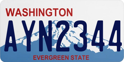 WA license plate AYN2344