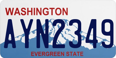 WA license plate AYN2349