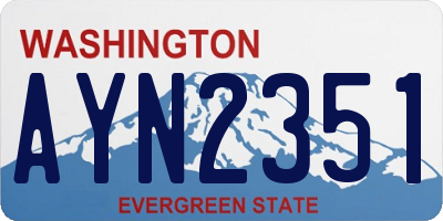 WA license plate AYN2351