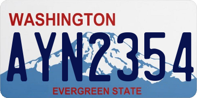 WA license plate AYN2354