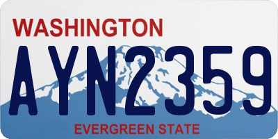WA license plate AYN2359