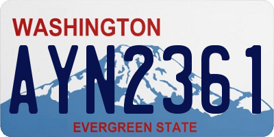 WA license plate AYN2361