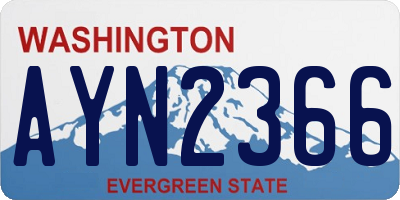 WA license plate AYN2366