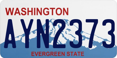 WA license plate AYN2373