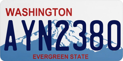 WA license plate AYN2380